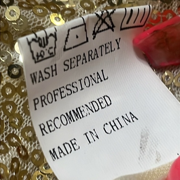 Chic Me Gold Sequin One Shoulder Dress Sz XL Women - Picture 4 of 8